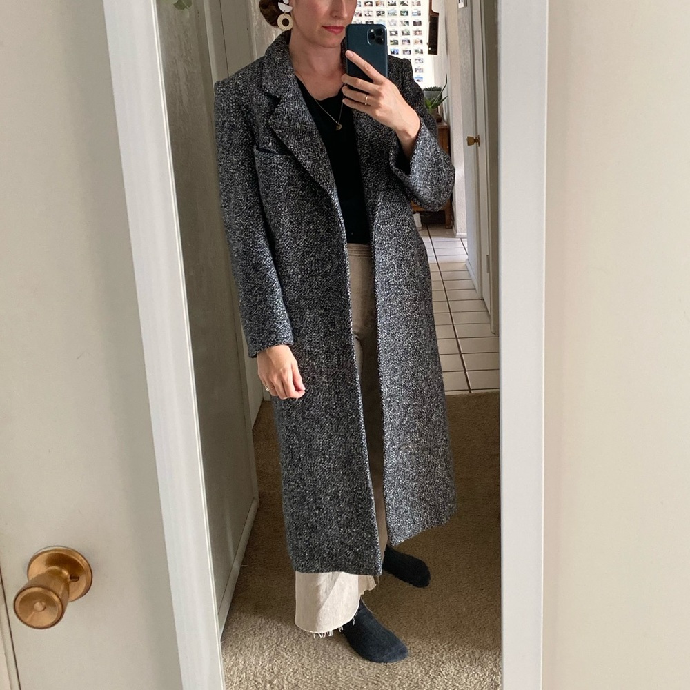 Vintage Cassidy 100% Wool Black & White Coat Sz 4